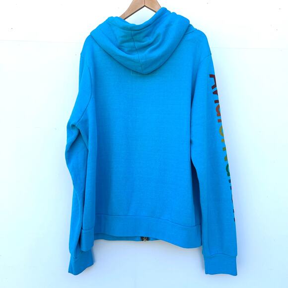 Aviator Nation Full Zip Hoodie Austin Texas Women’s Men’s XXL 2X Neon Blue - Picture 4 of 10